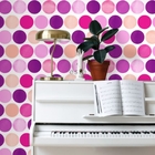 Papel De Parede Italiano Rosa Estampado Bolinhas Quarto 4m²
