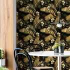 Papel De Parede Jardim Folhagem De Bananeira Flor Gold 9m