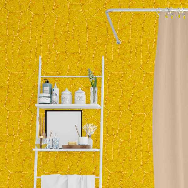 Papel De Parede Jardim Marrom Amarelo Geométrica 3m