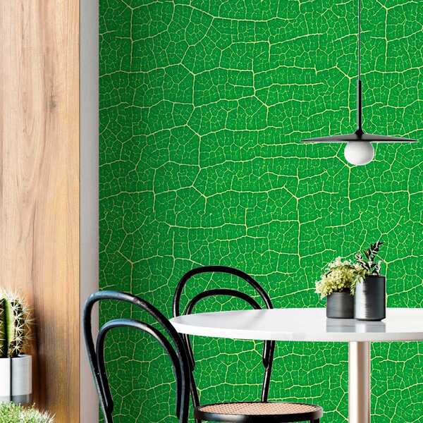 Papel De Parede Jardim Verde Textura Geométrica 9m