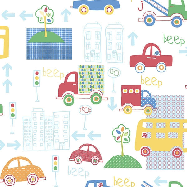 Papel De Parede Just 4 Kids Carros G56010 - Rolo: 10m X 0,52m