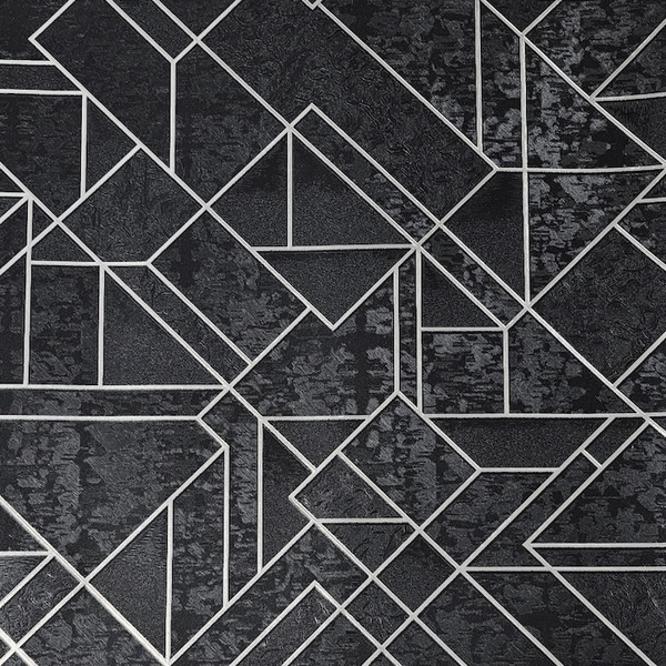 Papel De Parede Kantai Coleção White Swan Geométrico Preto Co