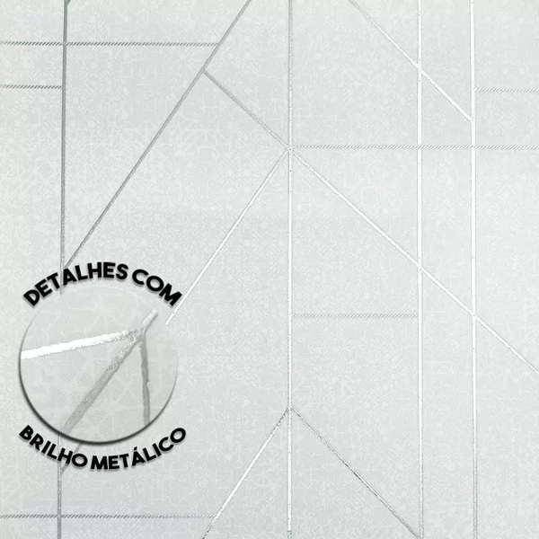 Papel De Parede Kantai Coleção White Swan Linhas Geométricas