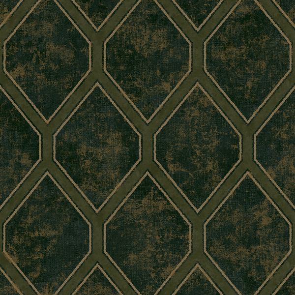 Papel De Parede Kantai Glamour - Geométrico Verde Escuro