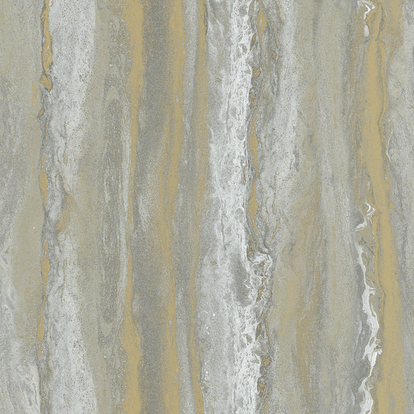 Papel De Parede Kantai Glamour - Imitação Textura Cinza E Bege