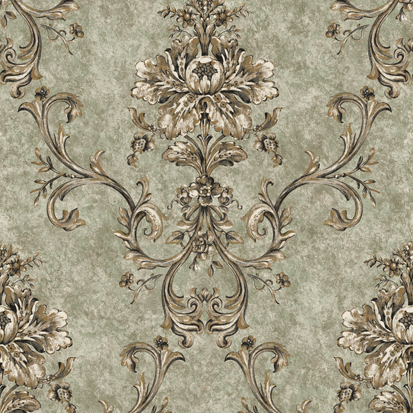 Papel De Parede Kantai Golden House 2 - Adamascado Bege