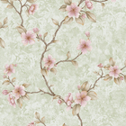 Papel De Parede Kantai Golden House 2 - Floral Verde E Rosa