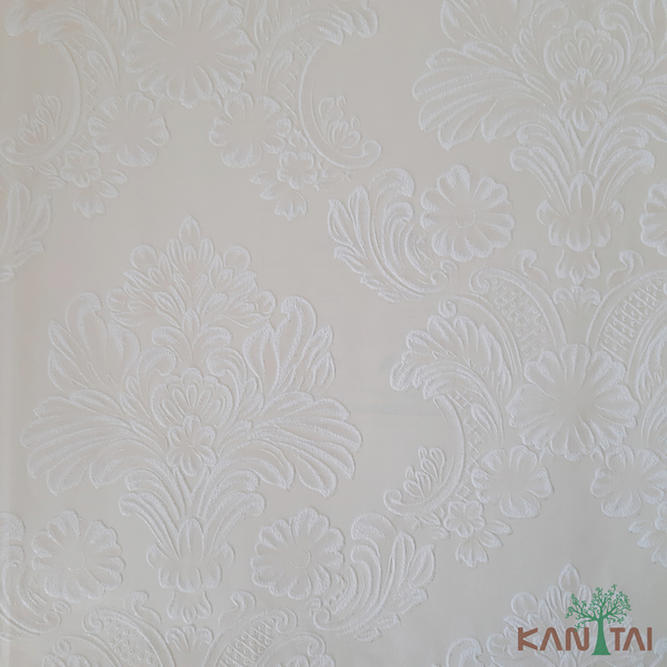 Papel De Parede Kantai Grace 3 - Arabesco Bege Claro Com Glit