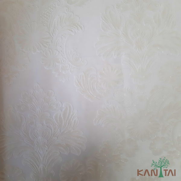 Papel De Parede Kantai Grace 3 - Arabesco Bege Com Glitter