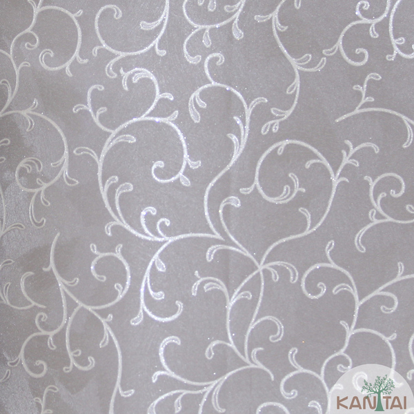 Papel De Parede Kantai Grace 3 - Arabesco Cinza E Prata