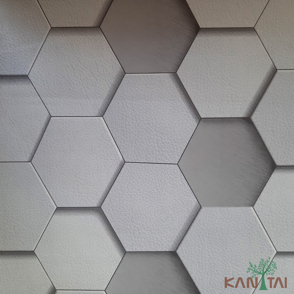 Papel De Parede Kantai Grace 3 - Geométrico 3d Cinza