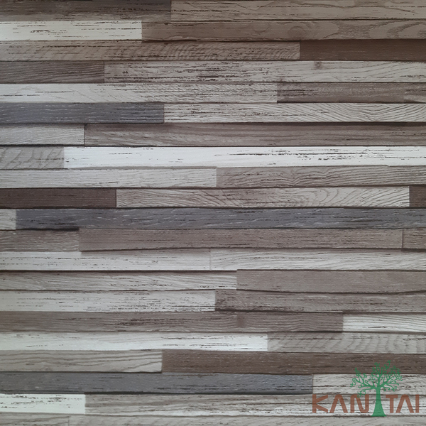 Papel De Parede Kantai Grace 3 - Madeira Cinza