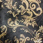 Papel De Parede Kantai Grace 4 - Arabesco Cinza Escuro E Dour