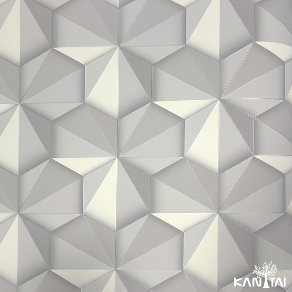 Papel De Parede Kantai Grace 4 - Geométrico 3d Cinza