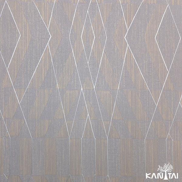 Papel De Parede Kantai Grace 4 - Geométrico Bege E Cinza