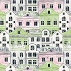 Papel De Parede Kantai Hello Kids - Cidade Desenhada Rosa E V