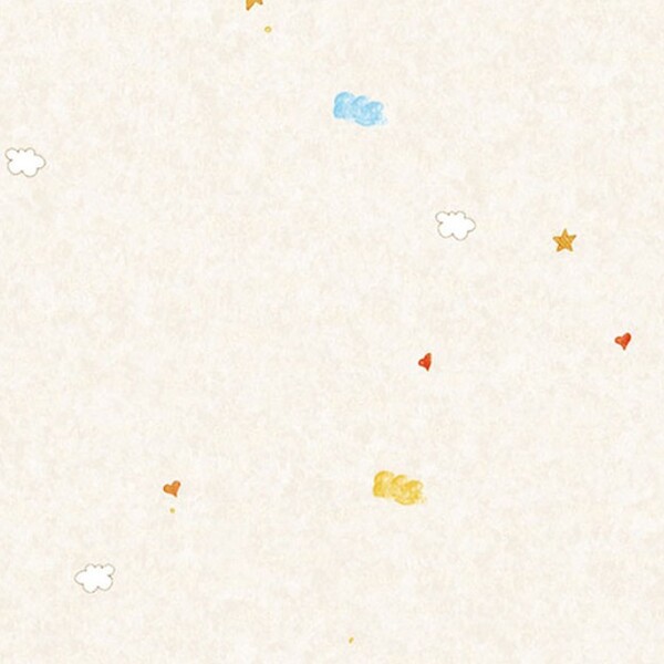 Papel De Parede Kantai Hello Kids - Nuvens E Estrelas Bege Cl