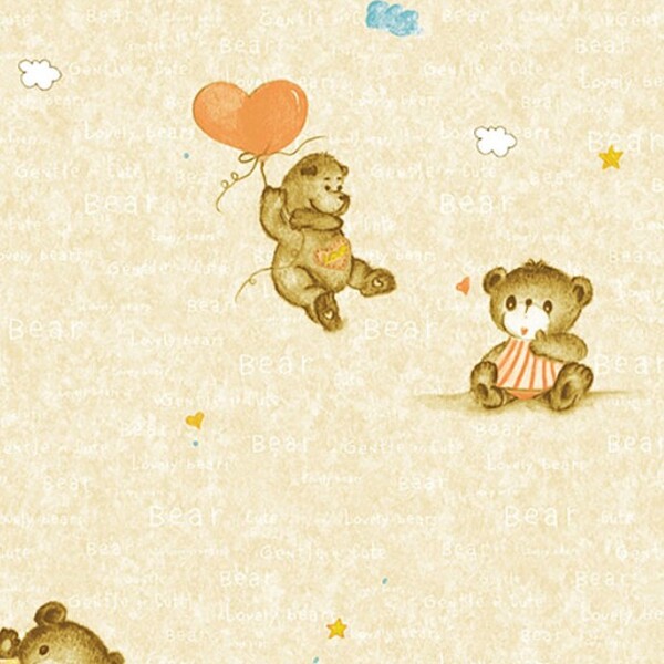 Papel De Parede Kantai Hello Kids - Ursinhos Bege Hk224602r