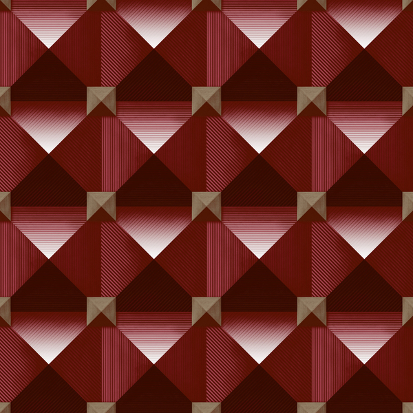 Papel De Parede Kantai Metrópolis 2 - Geométrico Bordô