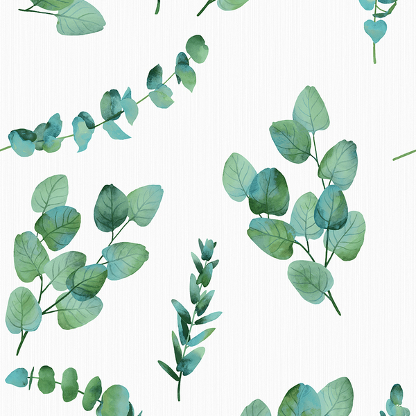 Papel De Parede Kantai Moda Em Casa 2 - Folhas Branco E Verde