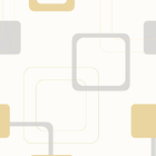 Papel De Parede Kantai Oba - Geométrico Amarelo E Cinza