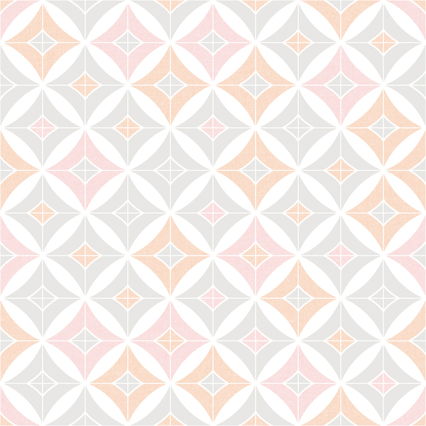 Papel De Parede Kantai Oba - Geométrico Cinza E Rosa