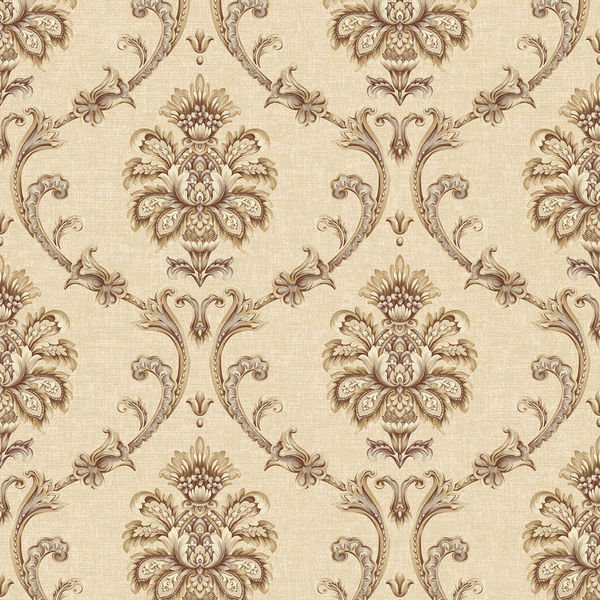 Papel De Parede Kantai Poet Chart 3 - Arabesco Bege E Marrom