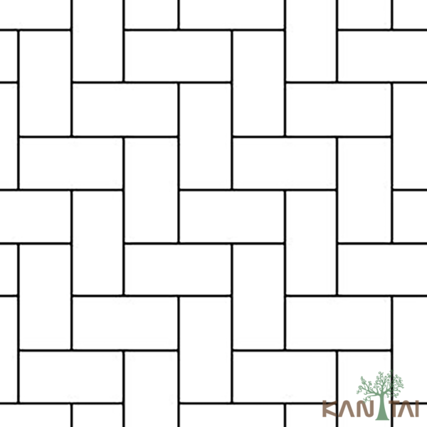 Papel De Parede Kantai Stone Age 2 - Geométrico Preto E Branco