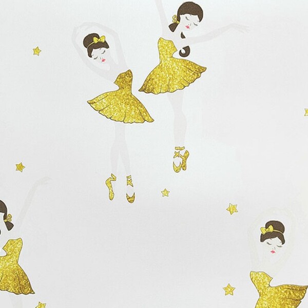 Papel De Parede Kantai Yoyo 2 - Bailarinas (glitter Dourado)