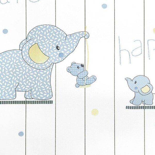 Papel De Parede Kantai Yoyo 2 - Elefante Azul Yy204702r