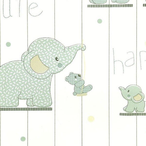 Papel De Parede Kantai Yoyo 2 - Elefante Verde Yy204703r