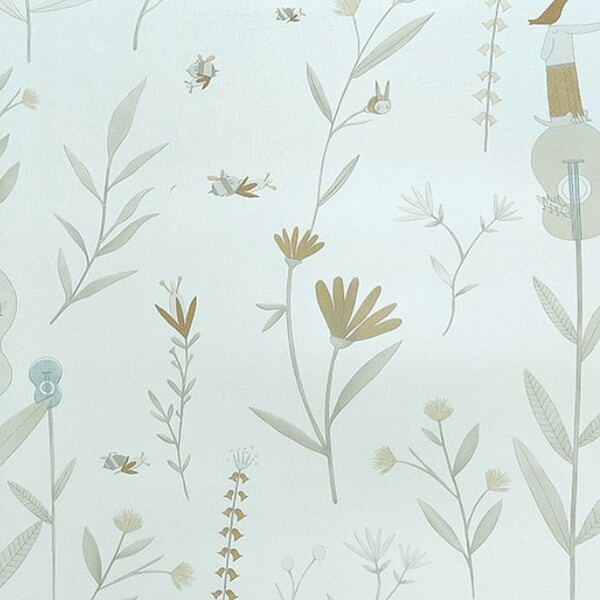 Papel De Parede Kantai Yoyo 2 - Folhas E Música Bege Yy205301r