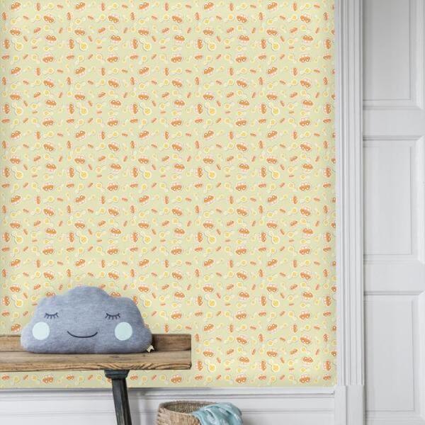Papel De Parede Kids Carrinho E Chocalho