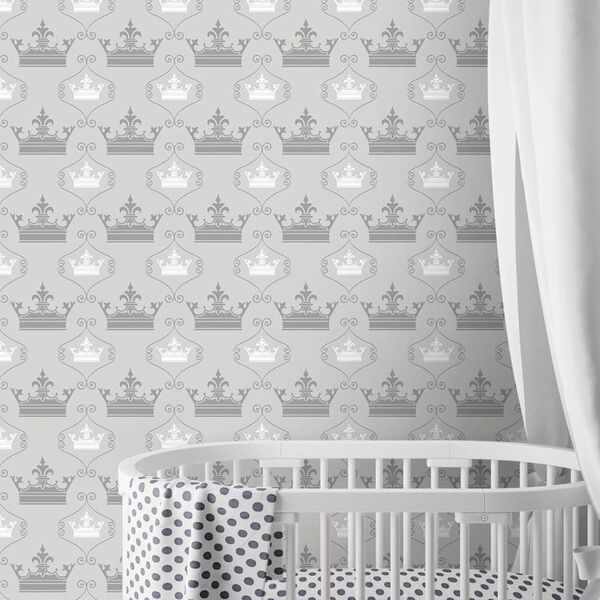 Papel De Parede King Gray - 0 50 X 3 00 Metros