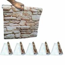 Papel De Parede Kit 5 Unid Autoadesivo Vinilico Pedra Marrom