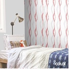 Papel De Parede Lavável Abstrato Vermelho E Cinza 12m