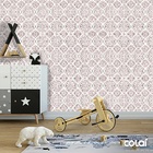 Papel De Parede Lavável Abstrato Vermelho E Flores 18m