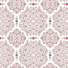 Papel De Parede Lavável Abstrato Vermelho E Flores 3m