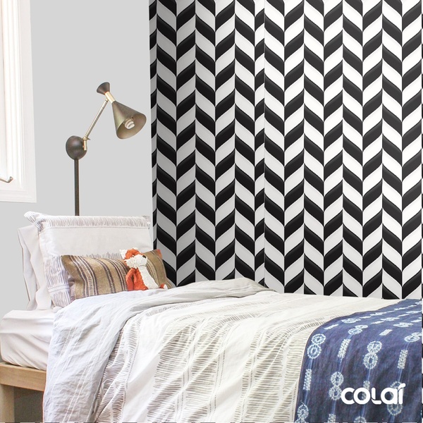 Papel De Parede Lavável Arabesco Preto E Branco 15m