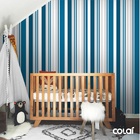 Papel De Parede Lavavel Autocolante Antimofo Listras Infantil