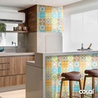 Papel De Parede Lavável Azulejo Ladrilho Multicor 15m