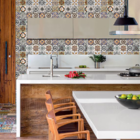 Papel De Parede Lavável Azulejo Português Marrom 3m