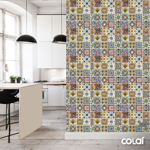 Papel De Parede Lavável Azulejo Português Moderno 6m