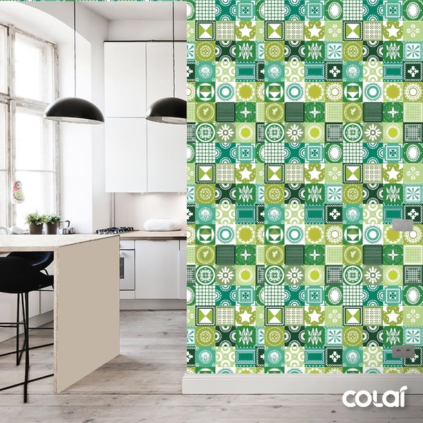 Papel De Parede Lavável Azulejo Português Mosáico 9m