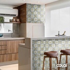 Papel De Parede Lavável Azulejo Português Verde 15m