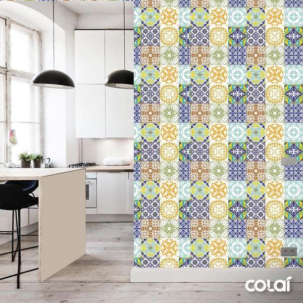 Papel De Parede Lavável Azulejo Português Vintage 18m