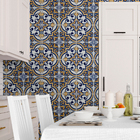 Papel De Parede Lavável Azulejo Português Vintage Azul 3m