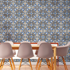 Papel De Parede Lavável Azulejo Português Vintage Azul 3m