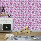 Papel De Parede Lavável Borboletas 3d Fundo Roxo 6m