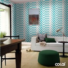 Papel De Parede Lavável Catavento Verde E Cinza 15m